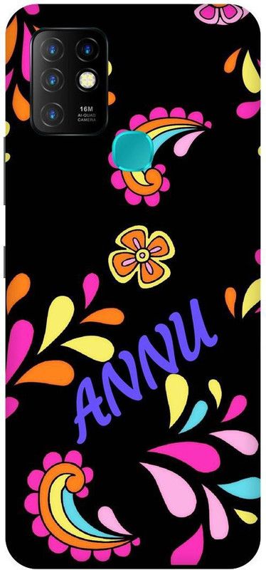 FIKORA Back Cover for Infinix Hot 10, X682B, ANNU, NAME, ALPHABET, LETTER  (Black, Hard Case, Pack of: 1)