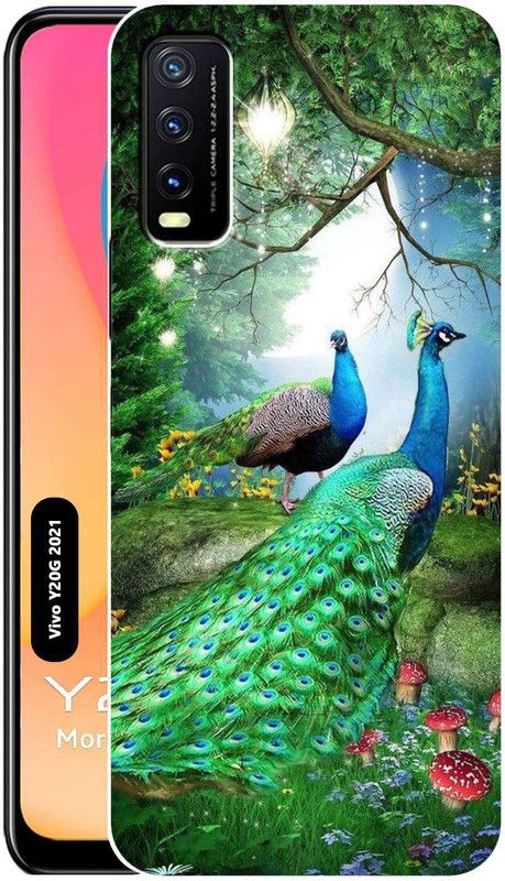 BUYMORE Back Cover for Vivo Y20G  (Green, Blue, Grip Case, Silicon, Pack of: 1)