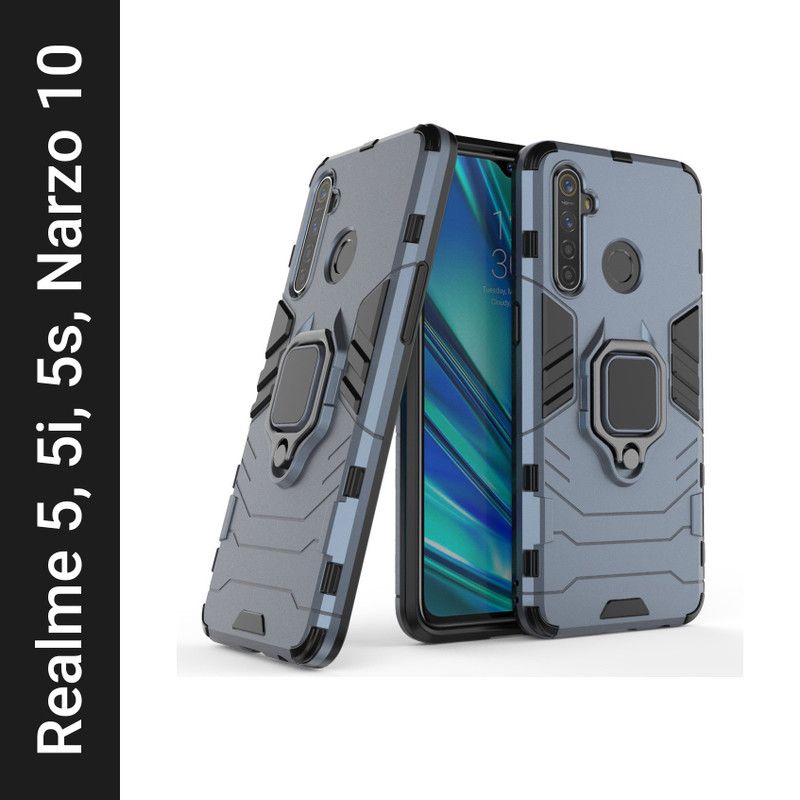 Flipkart SmartBuy Back Cover for Realme Narzo 10, Realme 5, Realme 5i, Realme 5s  (Blue, Shock Proof, Pack of: 1)