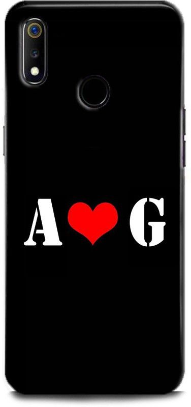Afterglow Back Cover for Realme 3 Pro A G, A LOVES G, NAME, LETTER, ALPHABET, AD LOVE, HART  (Multicolor, Shock Proof, Pack of: 1)
