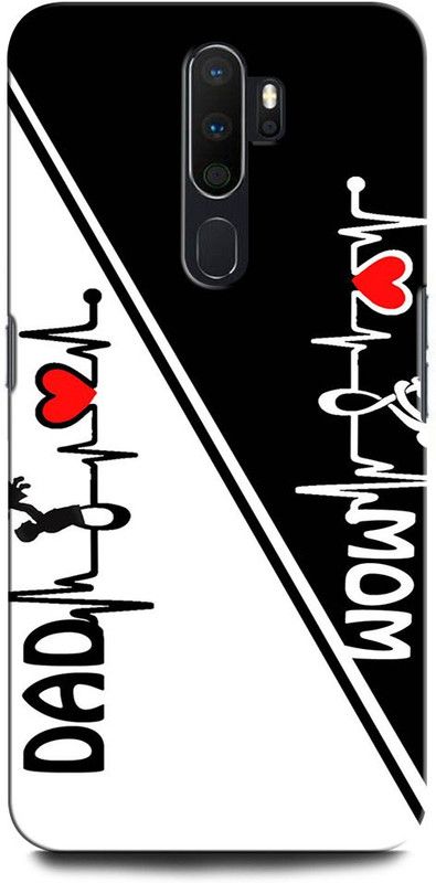 GRAFIQE Back Cover for OPPO A5 2020 MOTHER, MAA, FATHER, LIFE LINE, I LOVE MY MOM DAD  (Multicolor, Shock Proof, Pack of: 1)