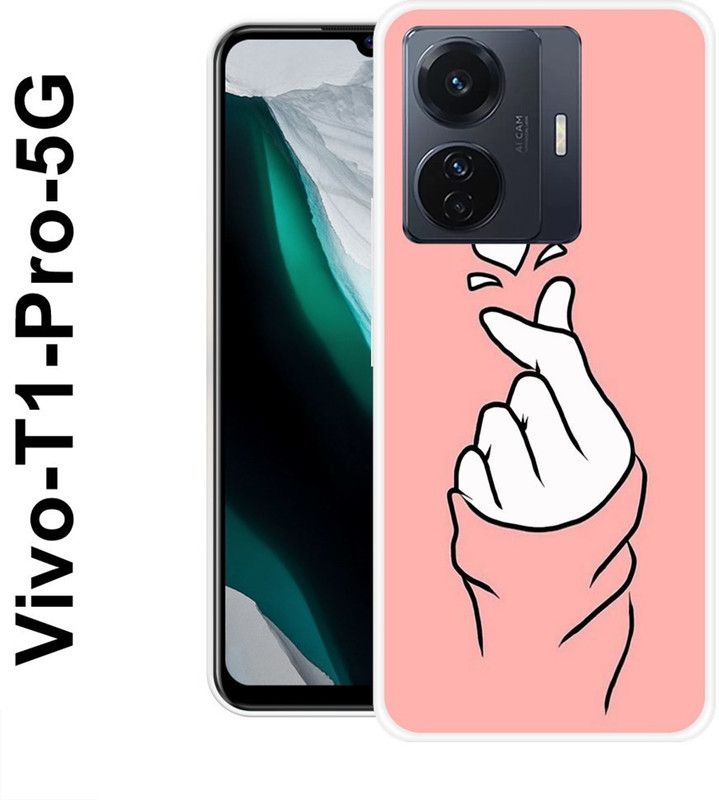 redfly Back Cover for Vivo T1 Pro 5G  (Pink, White, Silicon)
