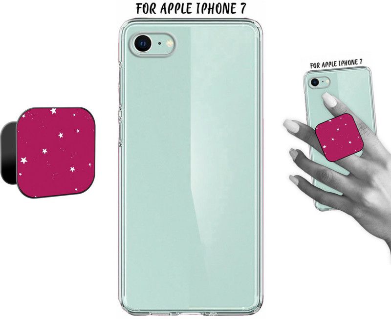 COBIERTAS Back Cover for Apple iPhone 7  (Transparent, Cases with Holder, Silicon, Pack of: 2)