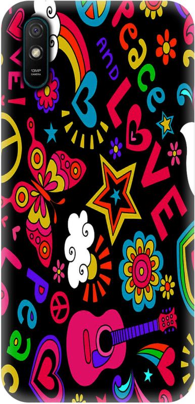 Smutty Back Cover for Mi Redmi 9A, Mi Redmi 9i - Love Graffiti Print  (Multicolor, Hard Case, Pack of: 1)