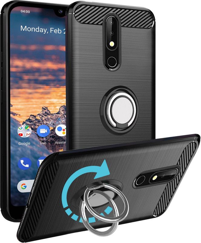 Unistuff Back Cover for Nokia 4.2  (Black, Ring Case, Pack of: 1)