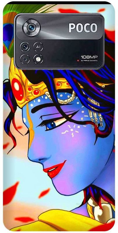 play fast Back Cover for POCO X4 Pro 5G, KRISHAN, KRISHNA, ART, KANHAIYA  (Blue, Hard Case, Pack of: 1)