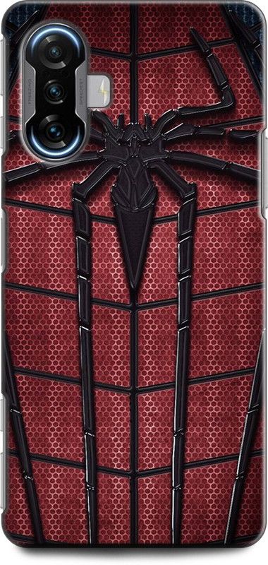 Wall Art Back Cover for POCO F3 GT SPIDERMAN, MARVAL, SUPERHERO, COMIC, PETER PARKER, BLACK SPIDERAN  (Multicolor, Dual Protection, Pack of: 1)