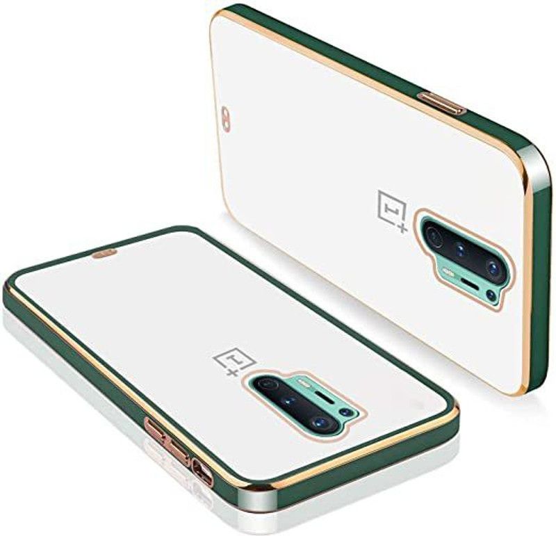 Yebhi Online Back Cover for One Plus 8 Pro |Electroplated Silicon Golden Plating Crystal Clear Case|  (Green, Grip Case, Pack of: 1)