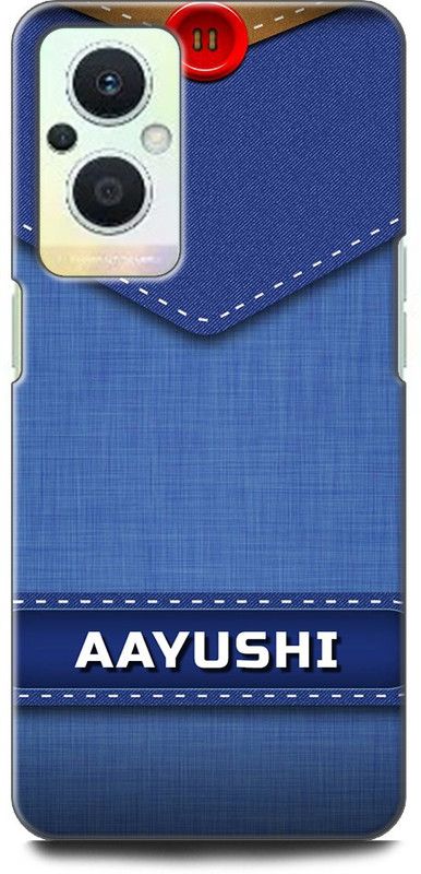WallCraft Back Cover for OPPO F21 Pro 5G, CPH2341 AAYUSHI NAME, A, LETTER, BLUE, JEANS, ALPHABET, DESIGN  (Multicolor, Dual Protection, Pack of: 1)