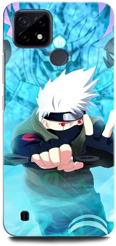 ORBIQE Back Cover for Realme C25Y RMX3265 KAKASHI, NARUTO, ANIME, NEON, SUPERHERO, NINJA, BLACK  (Multicolor, Hard Case, Pack of: 1)