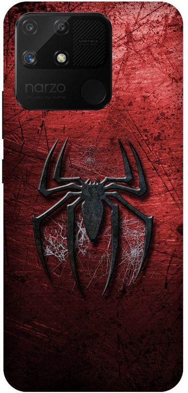 UMPRINT Back Cover for Realme Narzo 50A,RMX3430 Spiderman, Spiderman logo Printed Back Cover  (Multicolor, Shock Proof)