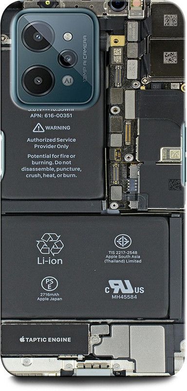 GRAFIQE Back Cover for Realme C31 I PHONE X, DESIGN, BATTERY, IPHONE X INSIDE, X RAY  (Multicolor, Shock Proof, Pack of: 1)