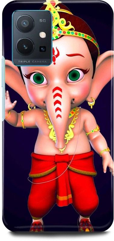FIKORA Back Cover for OPPO A96, CPH2333, GANESHJI, LORD, GANESHA, GANPATI, BAPPAMORYA  (Brown, Hard Case, Pack of: 1)