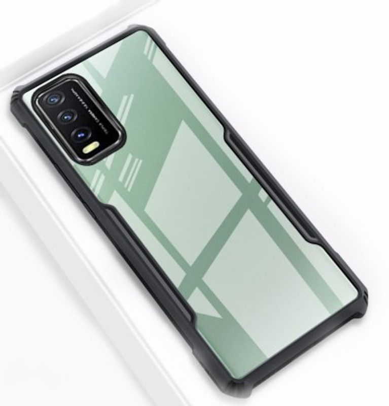 Binzokase Back Cover for Vivo Y20  (Black, Dual Protection, Pack of: 1)