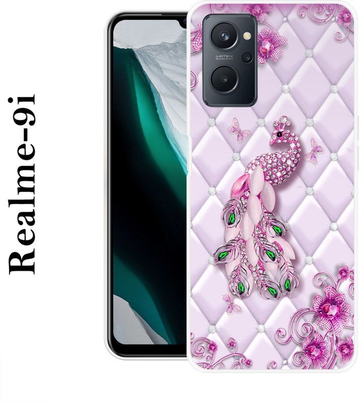 REDFLY Back Cover for Realme 9i  (Green, Pink, Silicon)