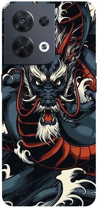 Wall Art Back Cover for OPPO RENO 8 (5G) Dragon, Naruto, Animy Printed  (Multicolor, Dual Protection, Pack of: 1)