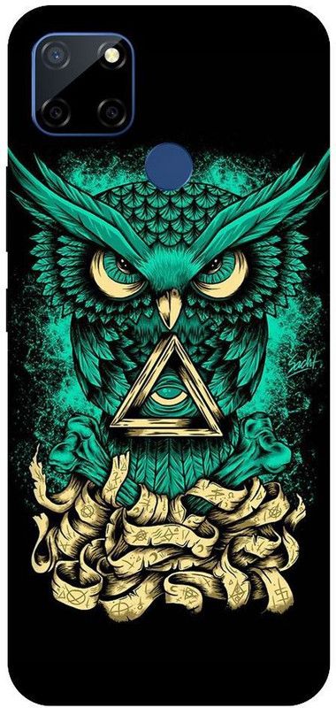URCHIN Back Cover for Realme C25S owl, illuminati owl, cool, tranding, bird, fire, fantacy  (Multicolor, Shock Proof, Pack of: 1)