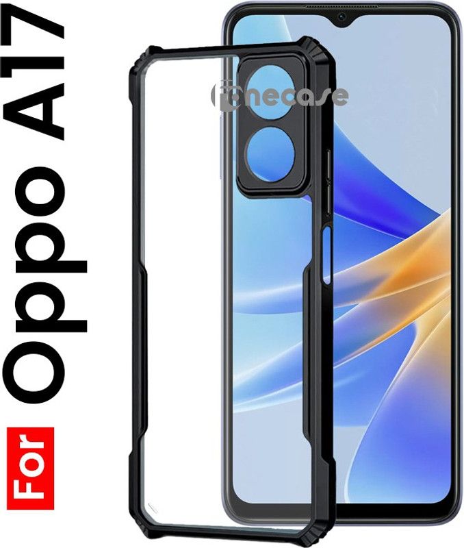 FONECASE Pouch for OPPO A17  (Transparent, Black, Dual Protection, Pack of: 1)