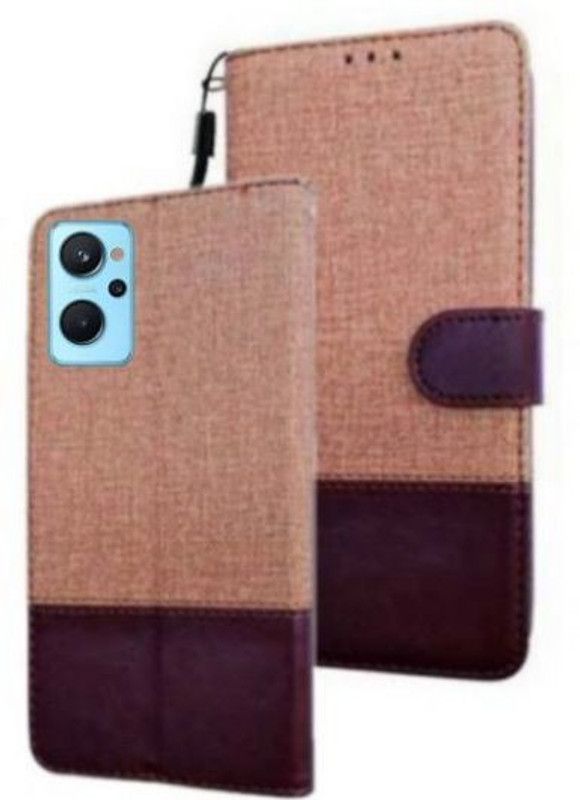 RidivishN Flip Cover for OPPO K10  (Brown, Dual Protection, Pack of: 1)