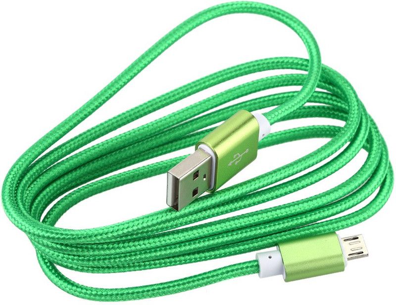 Digishopi Micro USB Cable 1.5 m Nylon Braided Micro USB Data Cable For Samsung Galaxy J7  (Compatible with All Smartphones, Green, One Cable)