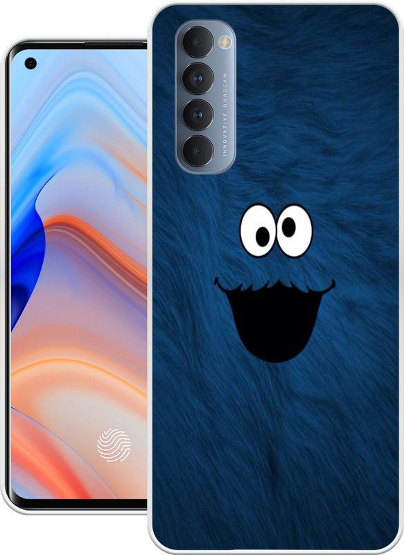 Print maker Back Cover for Oppo Reno4 Pro  (Blue, Grip Case, Silicon, Pack of: 1)