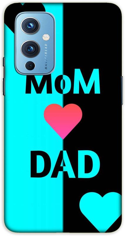 iprinto Back Cover for OnePlus 9 Mom And Dad Mom & Dad Love Back Cover  (Multicolor, Hard Case, Pack of: 1)