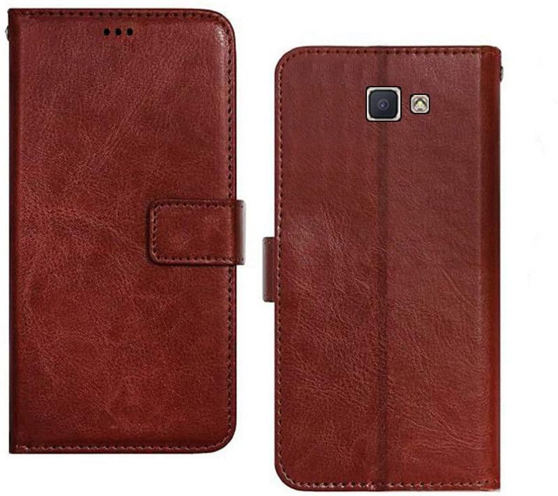 Accurazo Flip Cover for Samsung Galaxy J7 Prime  (Brown, Dual Protection, Pack of: 1)