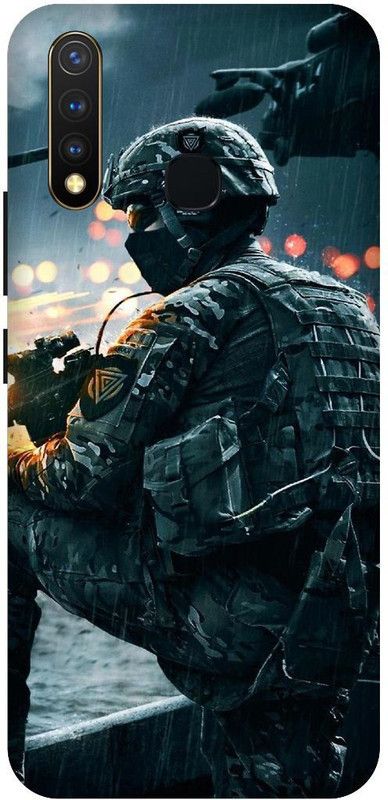 SSMORYA Back Cover for Vivo Y19 Soldier gun Printed Back Cover  (Multicolor, Waterproof, Pack of: 1)