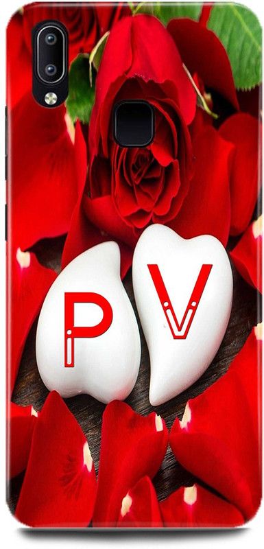 MP ARIES MOBILE COVER Back Cover for Vivo Y95/ Vivo1807,P Loves V Name,P Name, V Letter, Alphabet,P Love V NAME  (Multicolor, Hard Case, Pack of: 1)