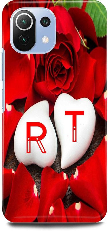 JUGGA Back Cover for Mi 11 Lite, R LOVES T NAME,R NAME, T LETTER, ALPHABET,R LOVE T NAME  (Red, Hard Case, Pack of: 1)