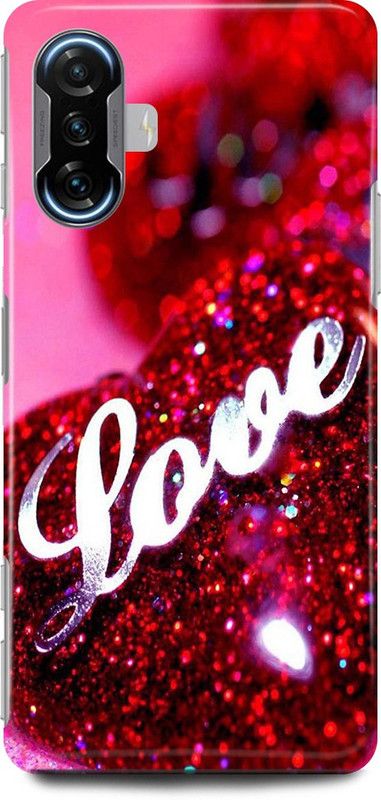 play fast Back Cover for POCO F3 GT HEART, LOVE, DESIGN  (Red, Hard Case, Pack of: 1)