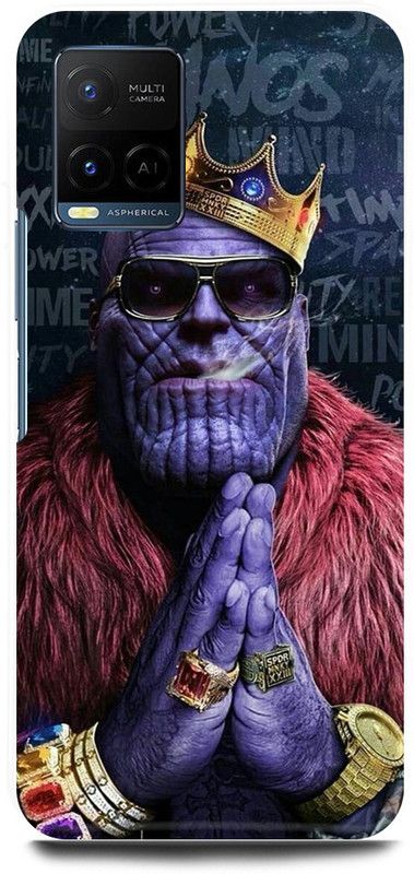 play fast Back Cover for Vivo Y33s, V2109 THANOS, AVENGERS, VILLIAN  (Purple, Hard Case, Pack of: 1)