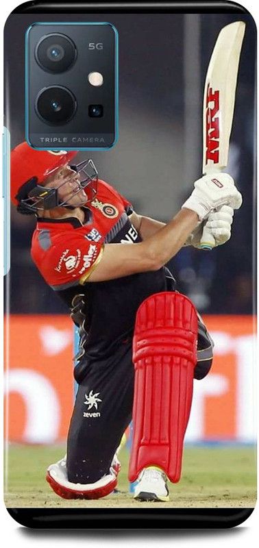 play fast Back Cover for Vivo T1 5G, V2141 AB, DE, VILLIERS, SOUTH, AFRICA, PLAYER, RCB  (Red, Hard Case, Pack of: 1)