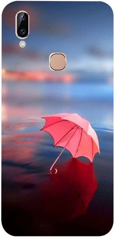 Golden Mask Back Cover for VivoY83 Pro Blue Background And Pink Umbrella  (Multicolor, Waterproof, Silicon, Pack of: 1)