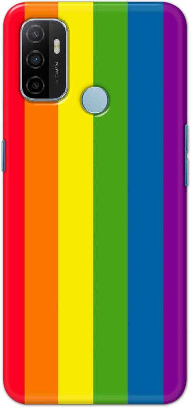 NDCOM Back Cover for OPPO A53 Stripes Rainbow Colors Printed  (Multicolor, Hard Case, Pack of: 1)