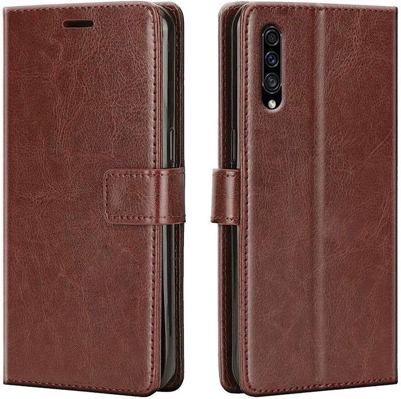 Finaux Flip Cover for Samsung Galaxy A30S  (Brown, Pack of: 1)