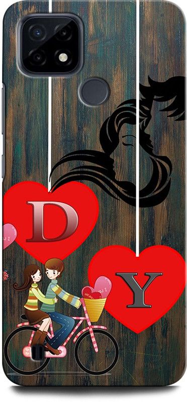 ORBIQE Back Cover for Realme C21 RMX3201 DY, D LOVE Y, Y LOVE D, D LETTER, Y LETTER, DY NAME  (Multicolor, Hard Case, Pack of: 1)