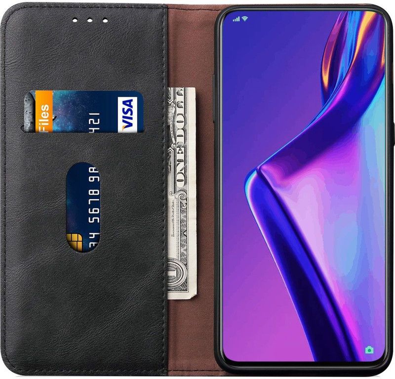 Cubix Book Cover for OPPO K3  (Black, Magnetic Case, Pack of: 1)