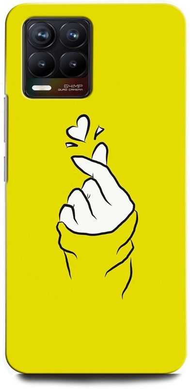 GRAFIQE Back Cover for Realme 8 Pro RMX3081 LOVE, COUPLE FINGER, YELLOW  (Multicolor, Shock Proof, Pack of: 1)