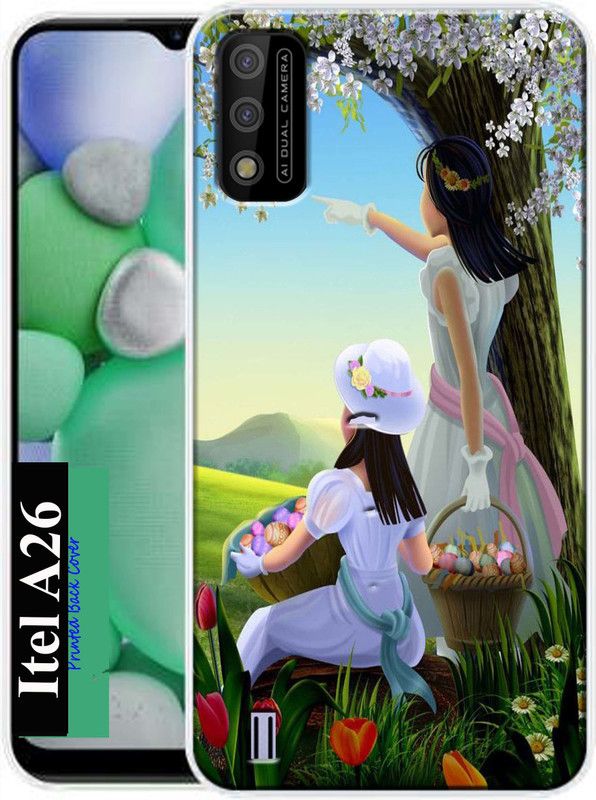 CUTECASE Back Cover for Itel A26  (Multicolor, Dual Protection, Silicon)