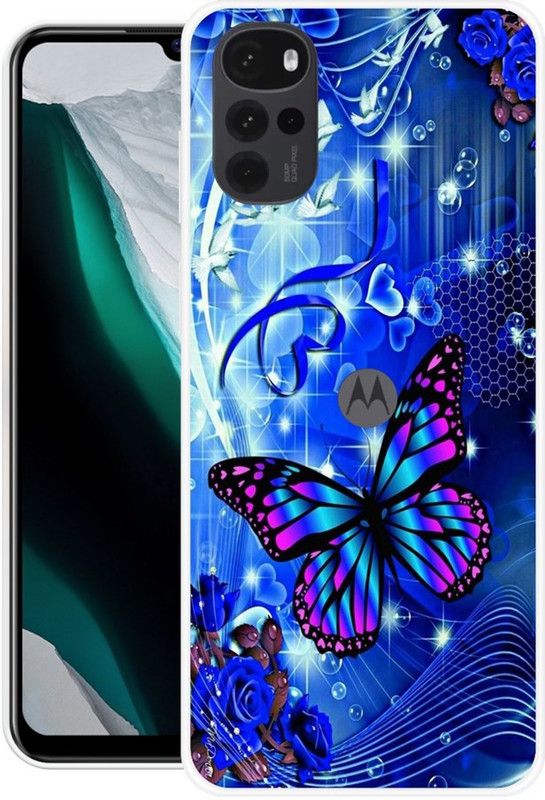 INDIALAND Back Cover for Moto G22  (Blue, Silicon, Pack of: 1)