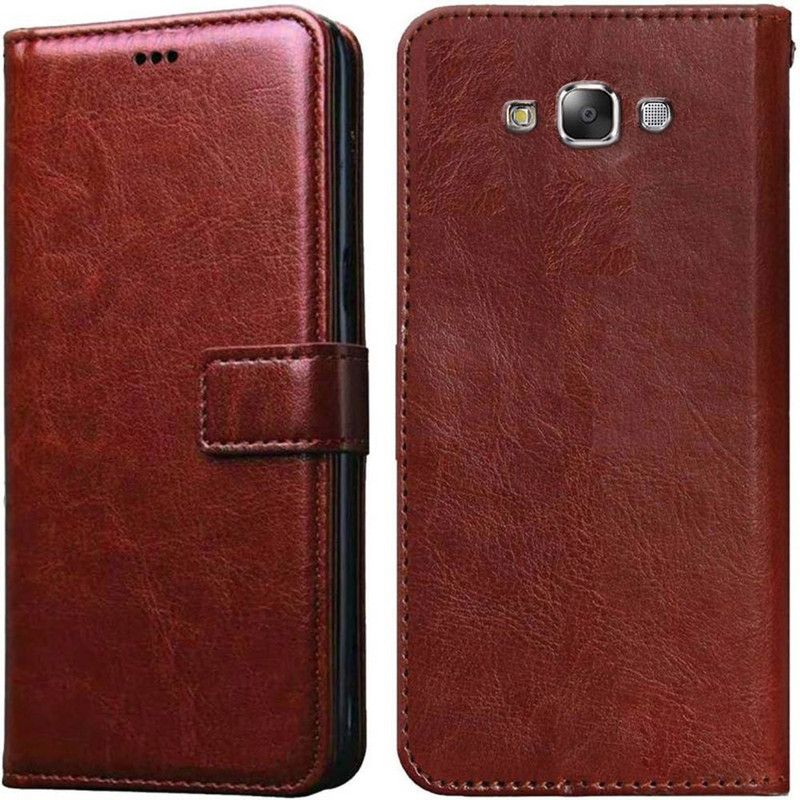 Finaux Flip Cover for Samsung Galaxy E7  (Brown, Pack of: 1)