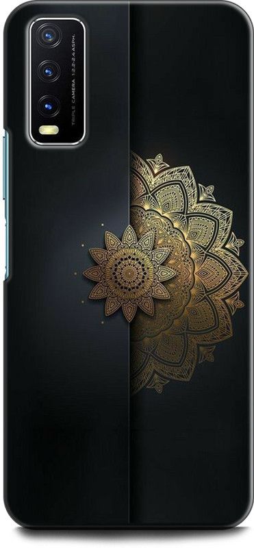 Dronk Back Cover for Vivo Y20i, V2027 MANDALA, FLOWER, ABSTRACT, GEOMETRIC, DESIGN, GLITTER  (Multicolor, Dual Protection, Pack of: 1)