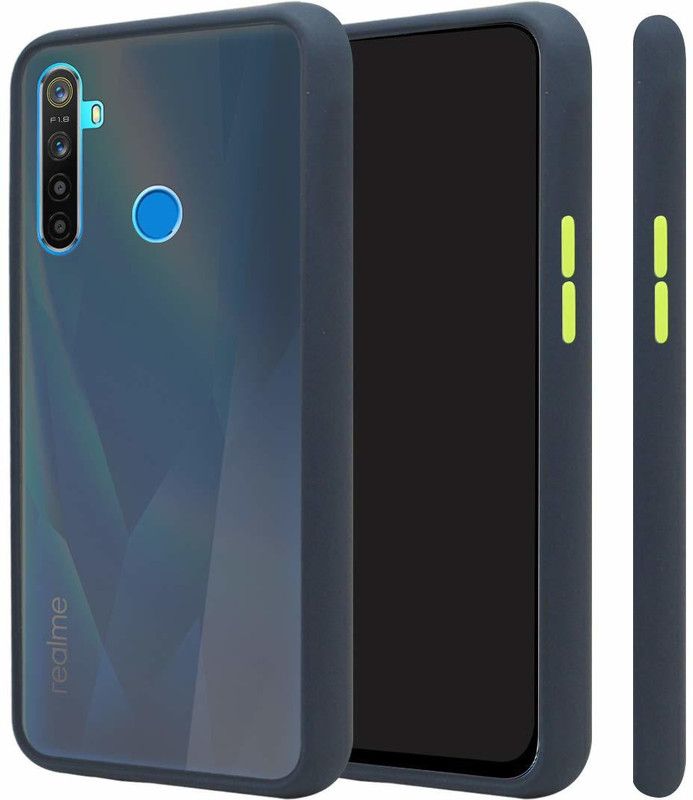 mamani Back Cover for Realme 5i, Camera And Bumper Protection Smoke Cover (Blue)  (Blue, Camera Bump Protector, Silicon, Pack of: 1)