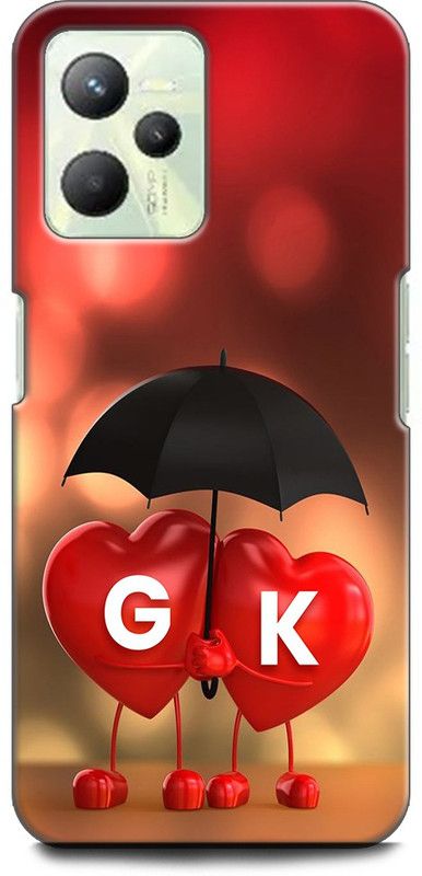 KEYCENT Back Cover for Realme C35, RMX3511 G K, G LOVES K, NAME, ALPHABET, GK LOVE, HART, BLUE  (Multicolor, Shock Proof, Pack of: 1)