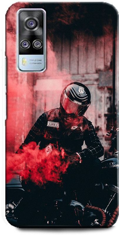 INDICRAFT Back Cover for Vivo Y51A, V2031 BIKE, SUPERBIKE, BIKE RACER, RED  (Multicolor, Dual Protection, Pack of: 1)