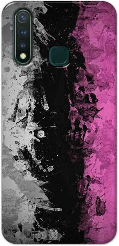 NDCOM Back Cover for Vivo U20 Pink Black Pattern Printed  (Multicolor, Hard Case, Pack of: 1)