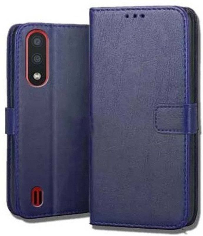 AmericHome Wallet Case Cover for Samsung Galaxy M01  (Blue, Shock Proof, Pack of: 1)