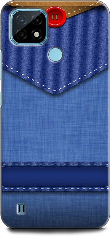 WallCraft Back Cover for Realme C21, RMX3201 ABSTRACT, BLUE, JEANS, TEXTURE  (Multicolor, Dual Protection, Pack of: 1)