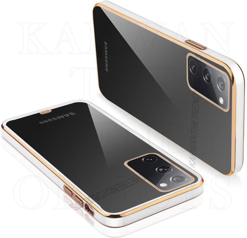 KARWAN Back Cover for Samsung Galaxy S20 FE  (White, Gold, Transparent, Shock Proof, Silicon, Pack of: 1)